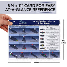 Load image into Gallery viewer, Navigation Lights & Dayshapes Quick Reference Chart by NautiCards