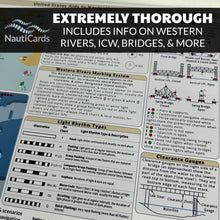 Load image into Gallery viewer, Nautical chart with detailed information on Western Rivers, ICW, and bridges, featuring NautiCards branding.