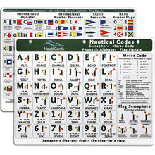 Load image into Gallery viewer, Nautical Codes &amp; Flags Quick Reference Chart by NautiCards
